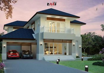 แบบ บ้านแนวโมเดิร์น 3 ห้องนอน 4 ห้องน้ำพื้นที่ใช้สอย 296 ตร.ม.