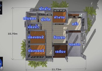 แบบ บ้านแนวโมเดิร์น ลอฟท์ 2 ห้องนอน 1 ห้องน้ำมีพื้นที่ใช้สอย 150 ตร.ม.