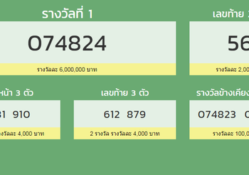 ตรวจสลากกินแบ่งรัฐบาล 16 กุมภาพันธ์ 2562