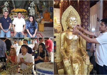ร.ท.ปรีชาพล หัวหน้าพรรคไทยรักษาชาติ เดินทางทำบุญไหว้พระ