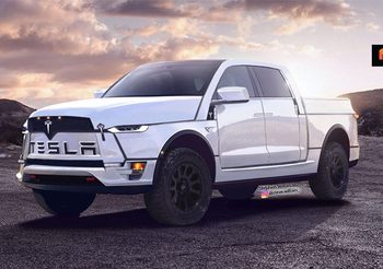 เรนเดอร์ รถกระบะไฟฟ้า Tesla หน้าตาบึกบึนทำให้นึกถึงกระบะ RAM