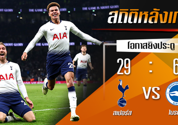 สถิติหลังเกม : สเปอร์ส vs ไบรท์ตัน !! (23 เม.ย. 62)
