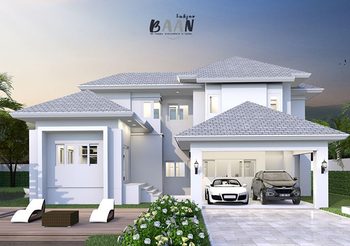 แบบบ้านสองชั้น 3 ห้องนอน 4 ห้องน้ำพื้นที่ใช้สอย 237 ตร.ม.