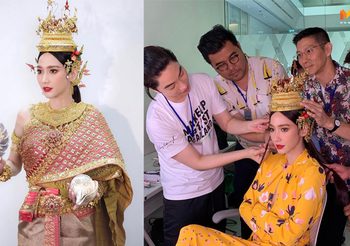 2 ทีมงานคุณภาพ เนรมิต อั้ม พัชราภา ในลุคนางสงกรานต์ สวยดั่งนางในวรรณคดี