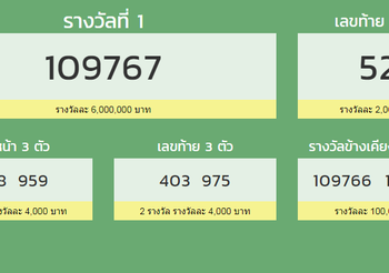 ตรวจหวย ตรวจสลากกินแบ่งรัฐบาล 1 เมษายน 2562