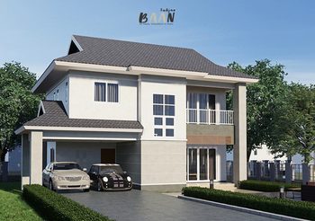 แบบบ้านสองชั้น 3 ห้องนอน 2 ห้องน้ำเหมาะสำหรับครอบครัวขนาดกลาง