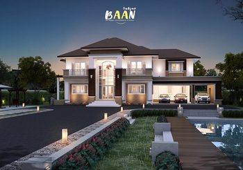 แบบ บ้านแนวโมเดิร์น ทรอปิคอล 5 ห้องนอน 5 ห้องน้ำพื้นที่ใช้สอย 457 ตร.ม.