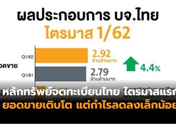 หลักทรัพย์จดทะเบียนไทย รายงานยอดขายเติบโต แต่กำไรอ่อนลงเล็กน้อย