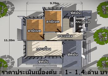 แบบ บ้านแนวโมเดิร์น ขนาดเล็กพื้นที่ใช้สอย 101 ตร.ม.