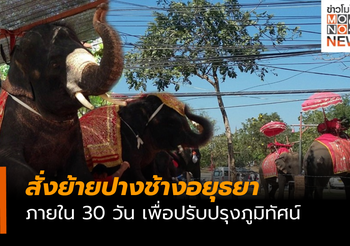 สั่งย้ายปางช้างอยุธยา ออกจากพื้นที่มรดกโลกภายใน 30 วัน เพื่อปรับปรุงภูมิทัศน์