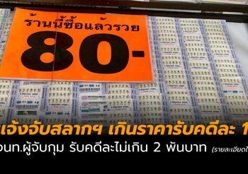 ราชกิจจาฯ ประกาศ แจ้งจับสลากฯ เกินราคา ได้รางวัลนำจับ