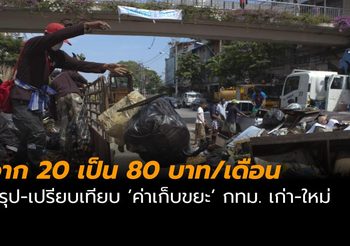 สรุป-เปรียบเทียบ ‘ค่าเก็บขยะ’ กทม. เก่า-ใหม่ จาก 20 เป็น 80 บาท /เดือน