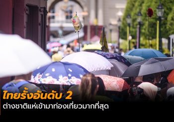 ไทยรั้งอันดับ 2 ต่างชาติแห่เข้ามาท่องเที่ยวมากที่สุด