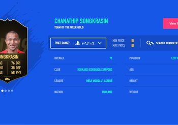 คนไทยการ์ดทองคนแรก! FIFA 19 เลือก “ชนาธิป” ติดโผ TOTW