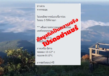 อุตุฯ ขอชี้แจง ข่าวลืออากาศหนาวหลงฤดู อุณหภูมิลดฮวบ