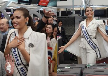 ใจเกินร้อย! ฟ้าใส สวมชุดแบรนด์ Sirivannavari พร้อมบินไปสู้ศึก มิสยูนิเวิร์ส 2019