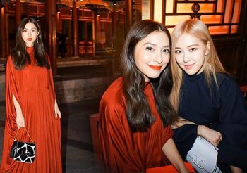 มิว นิษฐา สวยสง่ามาดนางพญา เฉิดฉายนั่งฟรอนต์โรว์ ชมโชว์ Valentino