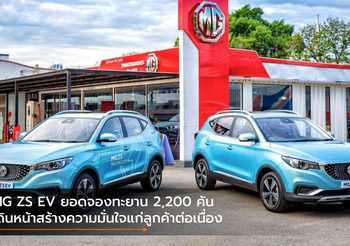 MG ZS EV ยอดจองทะยาน 2,200 คัน เดินหน้าสร้างความมั่นใจแก่ลูกค้าต่อเนื่อง