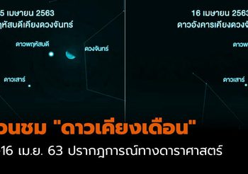ชวนชม “ดาวเคียงเดือน” 15-16 เม.ย. นี้