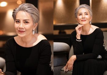 ต่าย เพ็ญพักตร์ เปลี่ยนลุคเป็น ผมสั้นสีเทา สวยเท่เรียบหรู