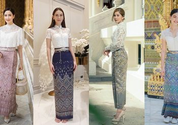 สวยเลอค่า ราคาไม่เบา ชุดไทยของ 4 ดาราสาวสวย ที่ใส่เข้าวัดทำบุญ