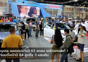 Toyota เผยยอดขายปี 63 ลดลง แต่ยังครองที่ 1 พร้อมตั้งเป้าปี 64 สูงถึง 3 แสนคัน