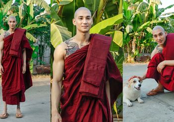 ภาพล่าสุด! หนุ่มไป๊ Paing Takhon นายแบบพม่า เข้าอุปสมบทที่วัดในเมียวดี