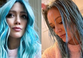 Hilary Duff อุ้มท้อง8เดือน ทำผมสีฟ้าเทอร์ควอยซ์ เตรียมความสดใสไว้ต้อนรับเบบี๋