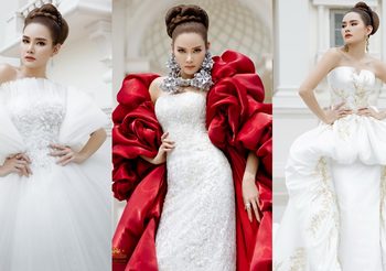 3 ลุคสวยเฟียส! หญิง รฐา ในชุดแต่งงานสุดหรู วนัช กูตูร์