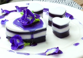 วิธีทำ วุ้นกะทิอัญชัน เมนูคลายร้อน อร่อย หอมหวาน