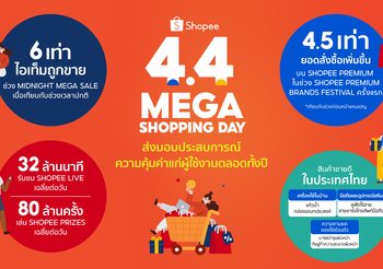 ช้อปปี้จับกระแสพฤติกรรมการช้อปปิ้งสุดคึกคักช่วงยามดึกในแคมเปญ  Shopee 4.4 Mega Shopping Day ชี้ Midnight Mega Sale 2 ชั่วโมงแรก  สินค้าถูกจำหน่ายออกไปเพิ่มขึ้นสูงถึง 6 เท่า