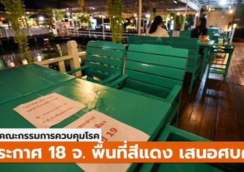เสนอ ศบค. ยกระดับพื้นที่สีแดง 18 จังหวัด ที่เหลือเป็นพื้นที่สีส้ม
