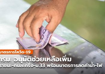 อนุมัติมาตรการช่วยเหลือเพิ่ม เราชนะ-คนละครึ่ง-ม.33 / ลดค่าน้ำ-ไฟ