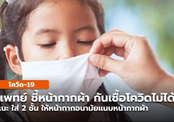 เเพทย์ เตือน หน้ากากผ้า กันเชื้อออก แต่ไม่กันเชื้อเข้า