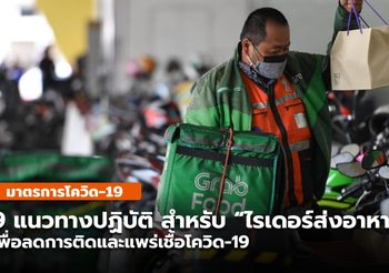 กรมอนามัย ย้ำ 9 แนวทางลดการติดและแพร่เชื้อCovid19 สำหรับ ไรเดอร์ส่งอาหาร