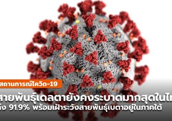 สายพันธุ์เดลตายังคงระบาดมากสุดในไทย สัดส่วนถึง 91.9%