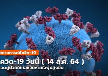โควิดวันนี้ – 14 ส.ค. ยอดผู้ป่วยที่ต้องใช้ท่อช่วยหายใจพุ่ง 40 ราย
