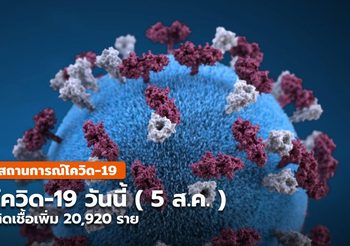 โควิดวันนี้ – 5 ส.ค. ติดเชื้อเพิ่ม 20,920 ราย
