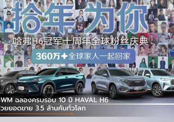GWM ฉลองครบรอบ 10 ปี HAVAL H6 ด้วยยอดขาย 3.5 ล้านคันทั่วโลก