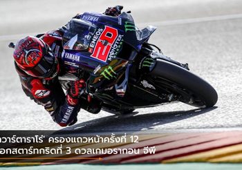 ‘กวาร์ตาราโร่’ ครองแถวหน้าครั้งที่ 12 ออกสตาร์ทกริดที่ 3 ดวลเกมอรากอน จีพี