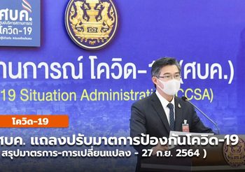 สรุปสาระสำคัญ ในการปรับมาตรการ ศบค. ล่าสุด ( 27 ก.ย.)