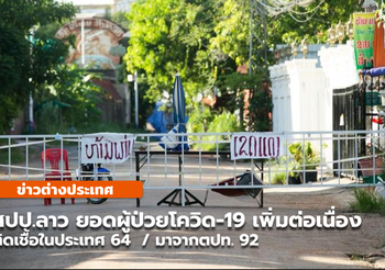 ยอดป่วยโควิด-19 ในลาวพุ่งต่อเนื่อง
