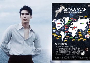 พุ่งไม่หยุด! มิว ศุภศิษฏ์ พาเพลง SPACEMAN ขึ้นชาร์ต iTunes อันดับ 1 หลายประเทศทั่วโลก