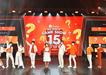 เอิร์ท-นิกกี้-เกรซ-ปุยฝ้าย แจกความสุขในรายการ Shopee Mid Month Game Show 15 คว้าล้าน