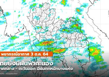 พยากรณ์อากาศ – 3 ก.ย. ยังมีฝนฟ้าคะนอง ฝนตกหนักบางแห่ง
