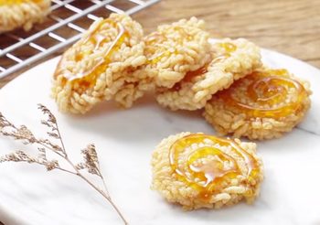สูตร ข้าวแต๋นน้ำแตงโม ขนมกินเล่น เก็บไว้ได้นาน