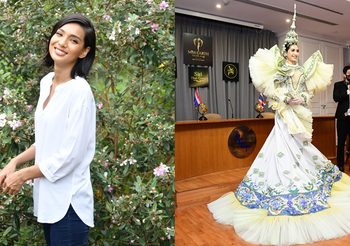 ชุดไทยร่วมสมัย ตัดเย็บจากขวดพลาสติกUpcycle มาเป็น ชุดประจำชาติ แรงบันดาลใจจาก วัดอรุณฯ