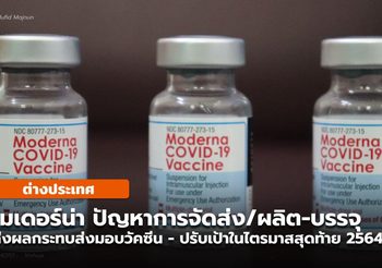 โมเดอร์น่า ระบุปัญหาจัดส่งวัคซีน  – ผลิต/บรรจุ กระทบการส่งมอบ