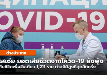 ‘รัสเซีย’ พบยอดเสียชีวิตโควิด-19 ทำสถิติสูงที่สุดอีกครั้ง