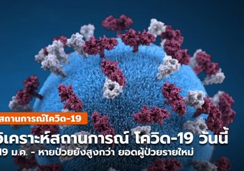สถานการณ์โควิด-19 วันนี้ (19 ม.ค.) ยอดหายป่วยสูงว่า ยอดผู้ป่วยรายใหม่